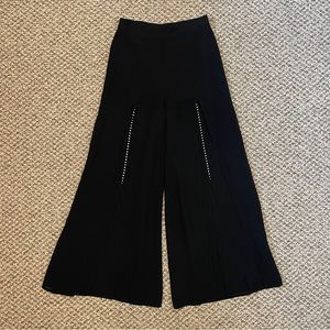 Vintage Ell Jay Collection Double Fabric Split Flare Pants with Rhinestones